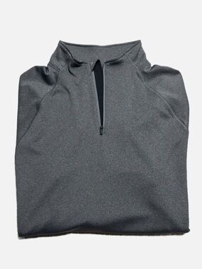 Hylete Mens Size L Gray Flexion II Quarter Zip Jacket Thumbholes Performance